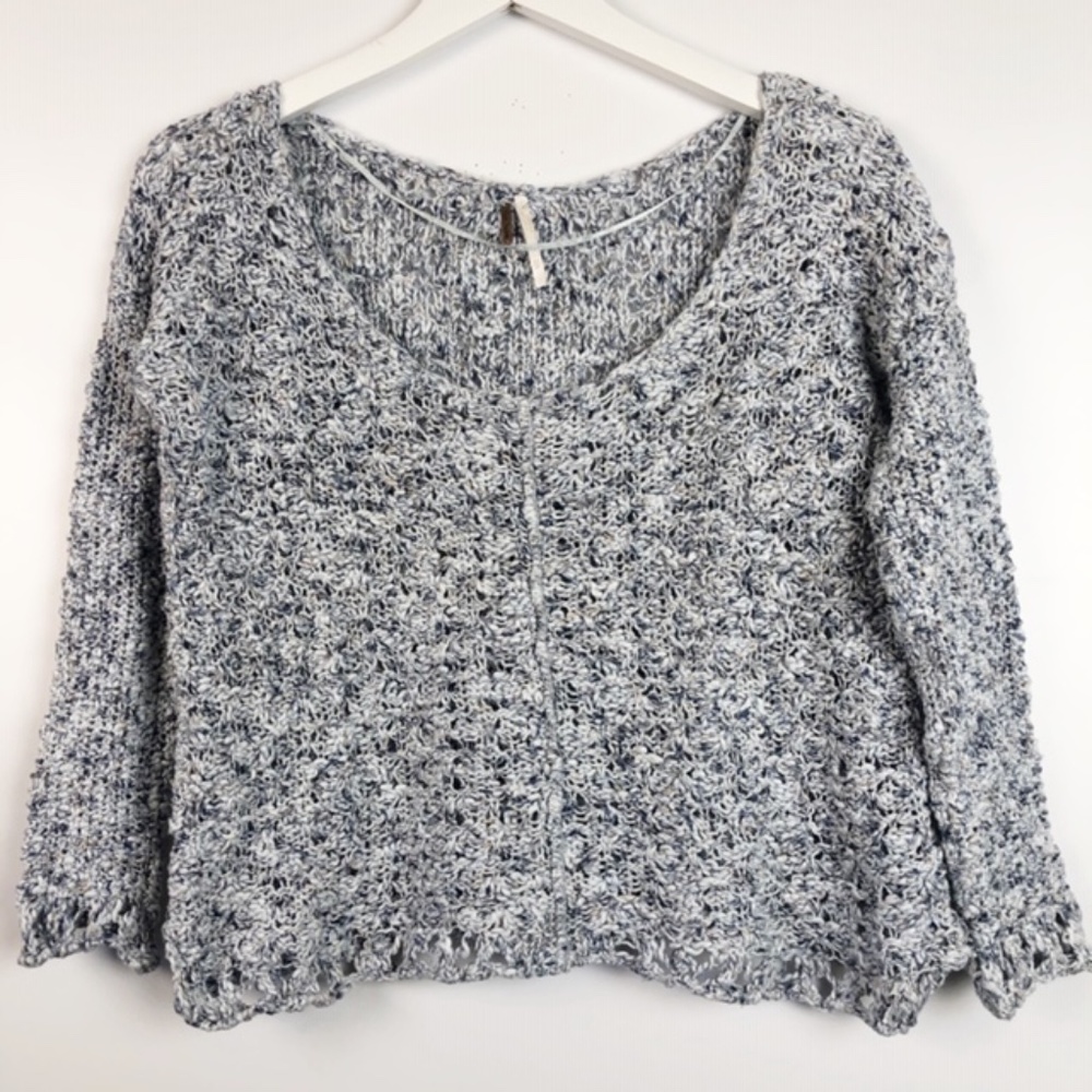 🤍 Free People chunky v-neck sweater size XS